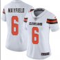 Women's Cleveland Browns 6# Baker Mayfield Limited White Stitched Jersey