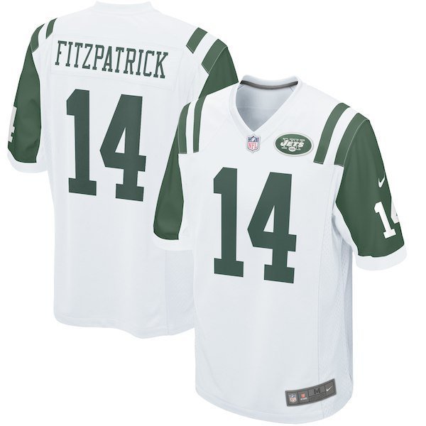 Men's York Jets #14 Ryan Fitzpatrick Game White Stitched Jersey