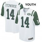 Youth York Jets #14 Ryan Fitzpatrick White Stitched Jersey