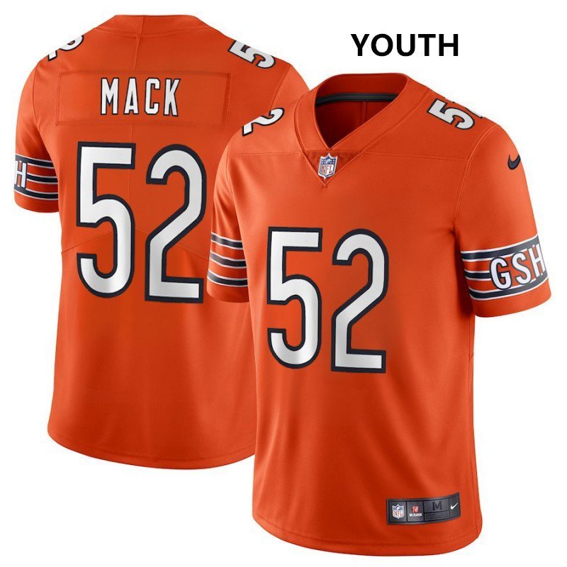 Youth Bears #52 Khalil Mack Orange Stitched Jersey