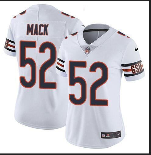 Women's Bears #52 Khalil Mack Limited White Stitched Jersey