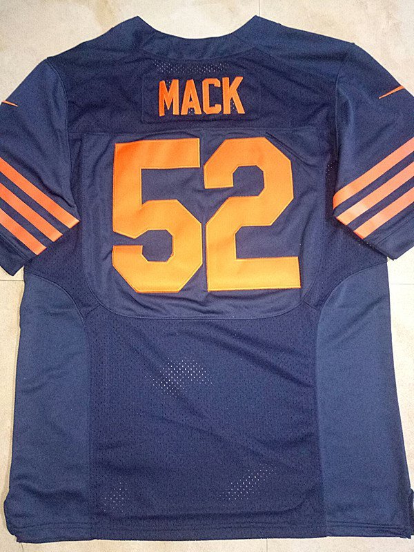 Men's Bears #52 Khalil Mack Elite Navy Blue Rush Stitched Jersey