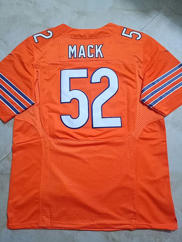 Men's Bears #52 Khalil Mack Elite Orange Rush Stitched Jersey