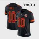 Youth Kansas City Chiefs 10# Tyreek Hill Black Limited Stitched Jersey