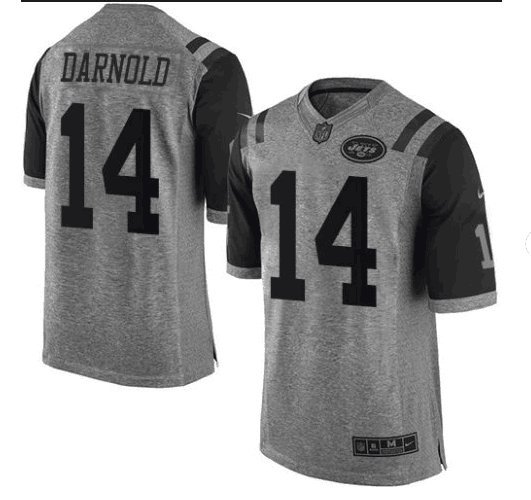 Men's York Jets 14# Sam Darnold Limited Game Gray Stitched Jersey