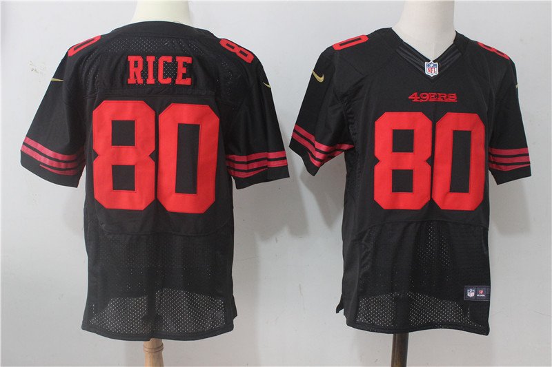 Men's San Francisco 49ers #80 Jerry Rice Elite Black Stitched Jersey