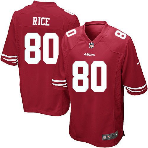 Men's San Francisco 49ers #80 Jerry Rice Game Red Stitched Jersey