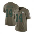 Men's Jets 14# Sam Darnold salute to service Olive Stitched Jersey
