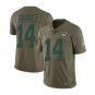 Men's Jets 14# Sam Darnold salute to service Olive Stitched Jersey
