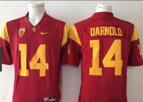Men's USC Trojans #14 Sam Darnold Red College Stitched Jersey