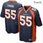 Youth Denver Broncos 55# Bradley Chubb Game Navy Blue Stitched Jersey