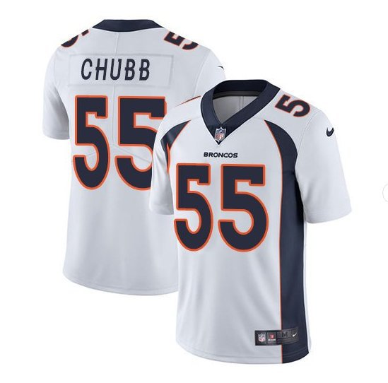Men's Denver Broncos 55# Bradley Chubb Limited White Stitched Jersey