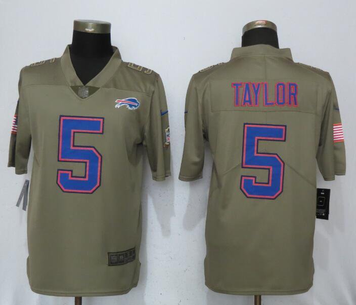 Men's Buffalo Bills #5 Tyrod Taylor salute to service Stitched Jersey