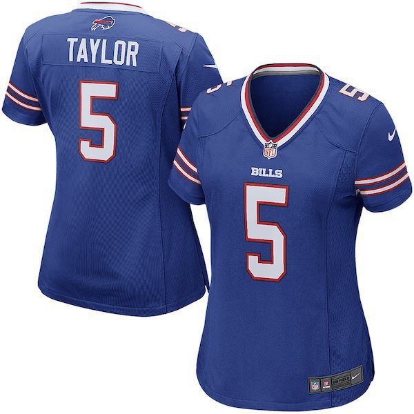 Women's Buffalo Bills #5 Tyrod Taylor Game Blue Stitched Jersey