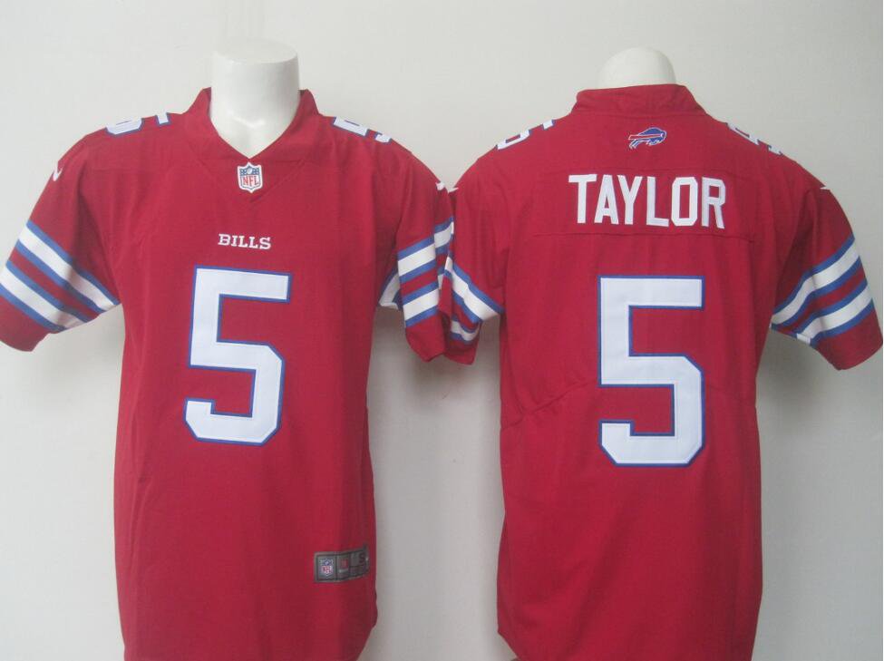 Men's Buffalo Bills #5 Tyrod Taylor Limited Red Stitched Jersey