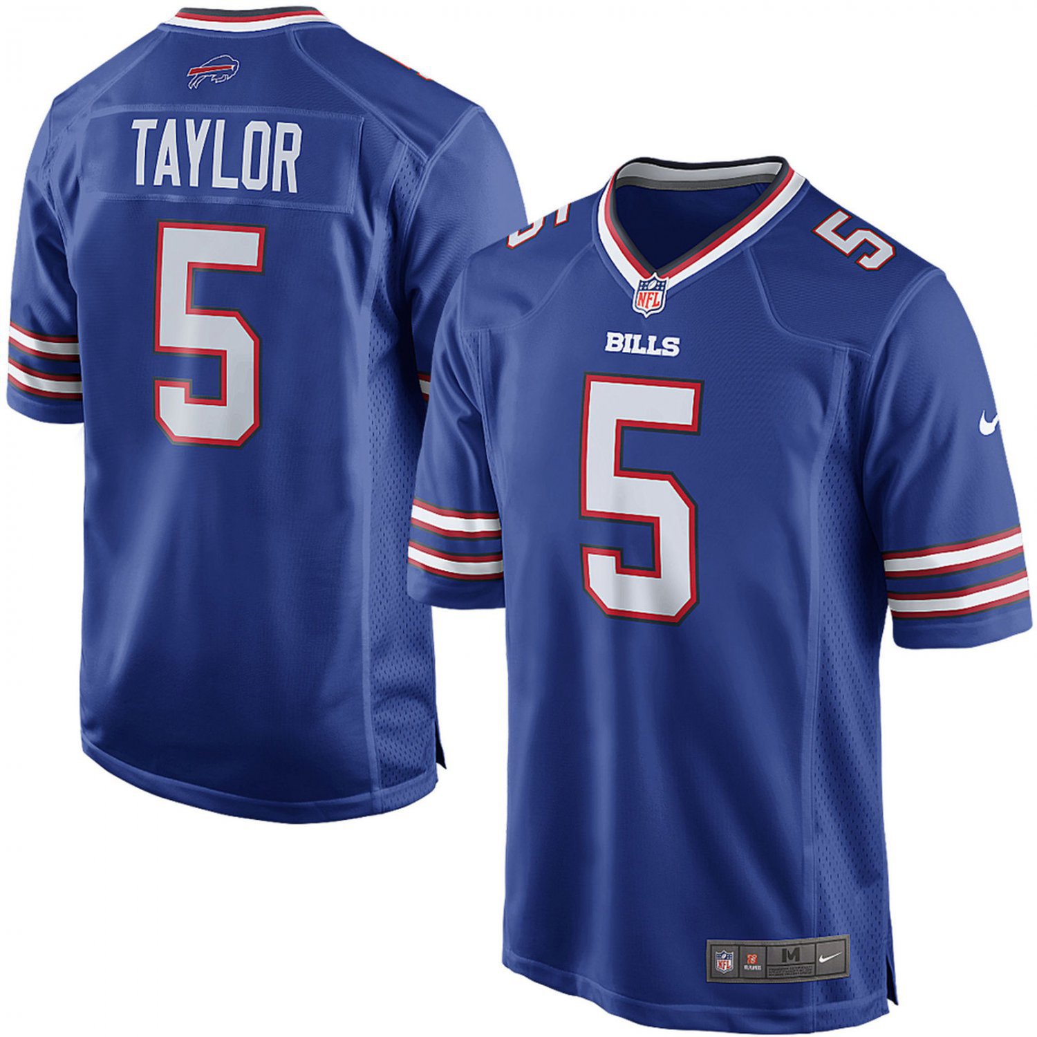 Men's Buffalo Bills #5 Tyrod Taylor Game Blue Stitched Jersey
