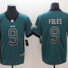 Men's Eagles 9# Nick Foles Limited Drift Green Stitched Jersey