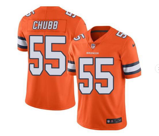 Men's Denver Broncos 55# Bradley Chubb Limited Orange rush Stitched Jersey