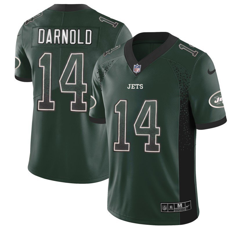 Men's York Jets 14# Sam Darnold Limited Green Drift Stitched Jersey