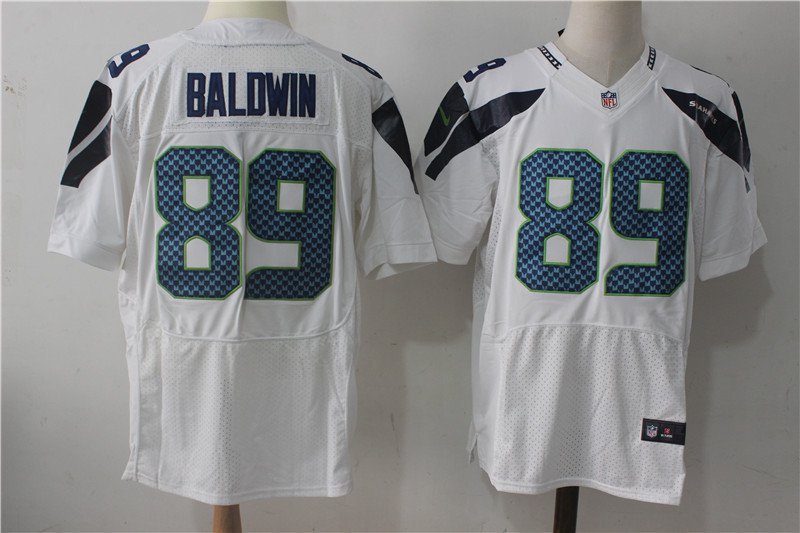 Men's Seattle Seahawks 89# Doug Baldwin Elite White Stitched Jersey