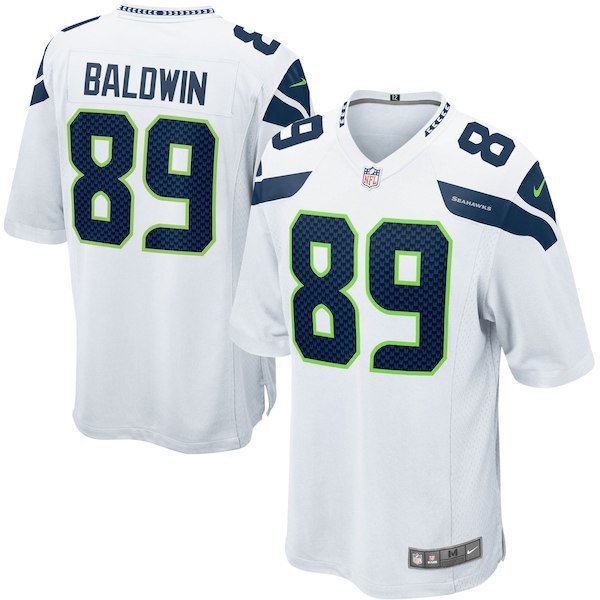 Men's Seattle Seahawks 89# Doug Baldwin Game White Stitched Jersey
