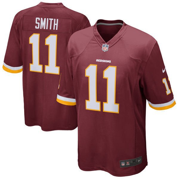 Men's Washington Redskins #11 Alex Smith Game Red Burgundy Stitched Jersey