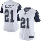 Women's Dallas Cowboys 21# Ezekiel Elliott Limited White Stitched Jersey