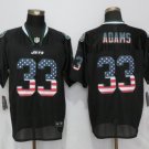Men's Jets #33 Jamal Adams Elite Black USA Flag Stitched Jersey