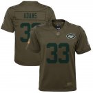 Youth York Jets #33 Jamal Adams Game Green Salute To Service Stitched Jersey