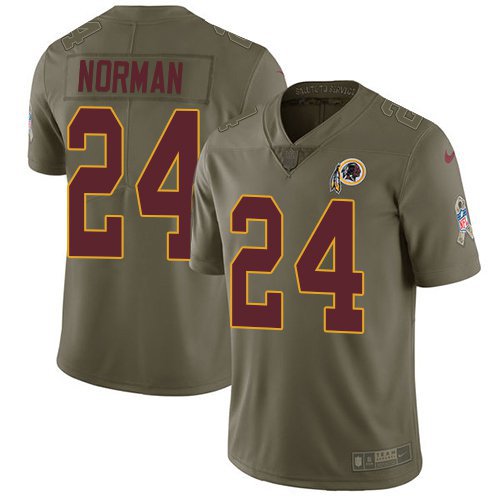 Men's Washington Redskins 24# Josh Norman salute to service Stitched Jersey