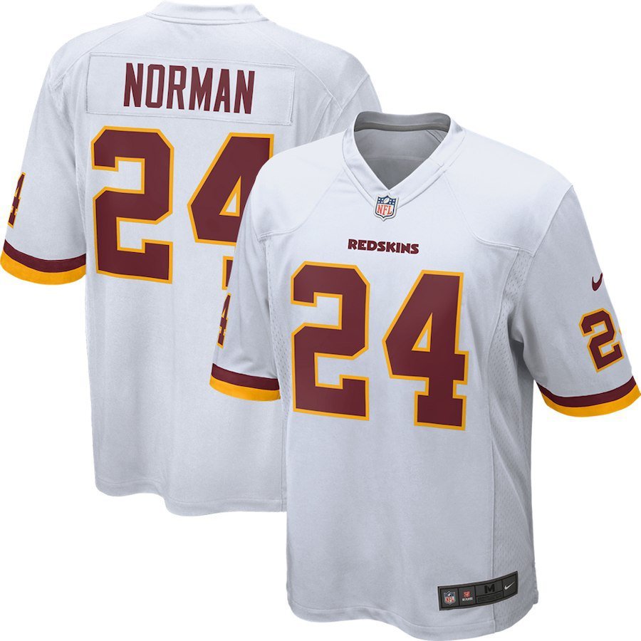 Men's Washington Redskins #24 Josh Norman Game White Stitched Jersey