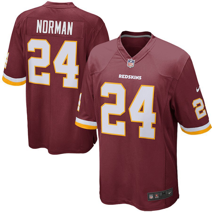 Men's Washington Redskins #24 Josh Norman Game Burgundy Stitched Jersey