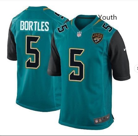 Youth Jacksonville Jaguars 5# Blake Bortles Game Blue Stitched Jersey