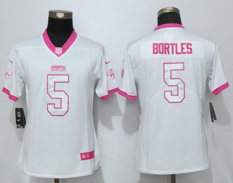 Women's Jacksonville Jaguars 5# Blake Bortles White Pink Stitched Jersey
