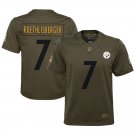 Youth Pittsburgh Steelers 7# Ben Roethlisberger Salute To Service Stitched Jersey