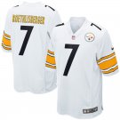 Men's Pittsburgh Steelers 7# Ben Roethlisberger Game White Stitched Jersey