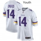 Youth Minnesota Vikings 14# Stefon Diggs White Stitched Jersey