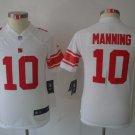 Youth York Giants 10# Eli Manning Game White Stitched Jersey