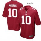 Youth York Giants 10# Eli Manning Game Red Stitched Jersey