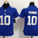 Youth York Giants 10# Eli Manning Game Blue Stitched Jersey
