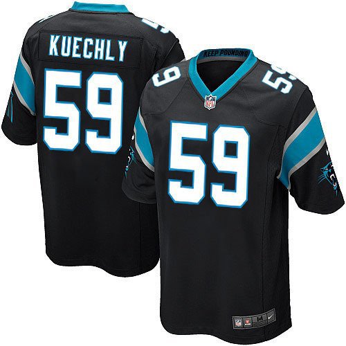 Men's Carolina Panthers 59# Luke Kuechly Game Black Stitched Jersey