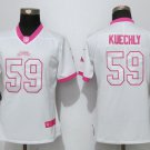 Women's Carolina Panthers 59# Luke Kuechly Limited White Pink Stitched Jersey