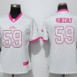 Women's Carolina Panthers 59# Luke Kuechly Limited White Pink Stitched Jersey