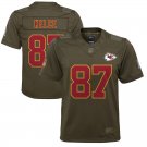 Youth Kansas City Chiefs 87# Travis Kelce Salute To Service Stitched Jersey