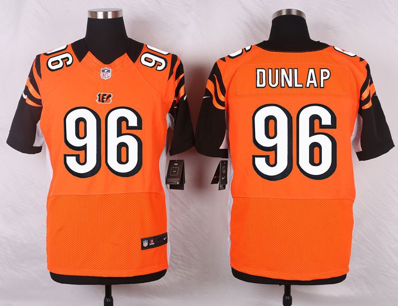 Men's Cincinnati Bengals 96# Carlos Dunlap Elite Orange Stitched Jersey