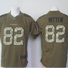Men's Dallas Cowboys 82# Jason Witten Green Salute To Service Stitched Jersey