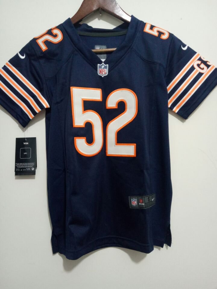 Youth Chicago Bears 52# Khalil Mack Game Navy Blue Stitched Jersey