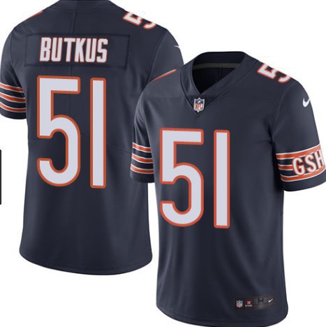 Men's Chicago Bears 51# Dick Butkus Limited Navy Blue Stitched Jersey