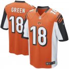 Men's Cincinnati Bengals 18# A.J. Green Game Orange Stitched Jersey