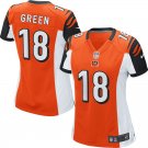 Women's Cincinnati Bengals 18# A.J. Green Orange Stitched Jersey